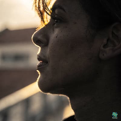 Woman in Golden Hour Sunlight Profile