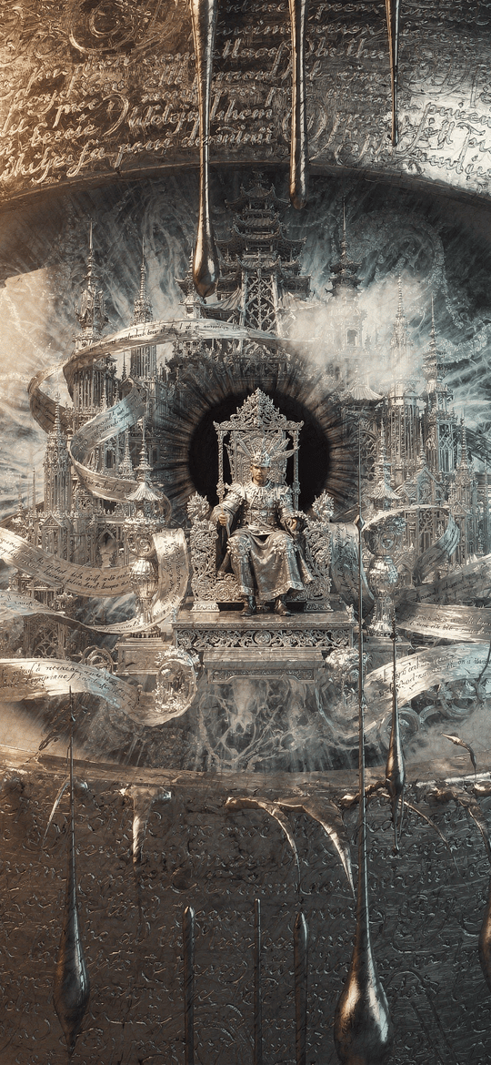 King Enthroned Within Giant Eye Iris