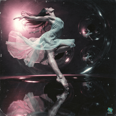 Dancer Leaping Amid Reflective Spheres