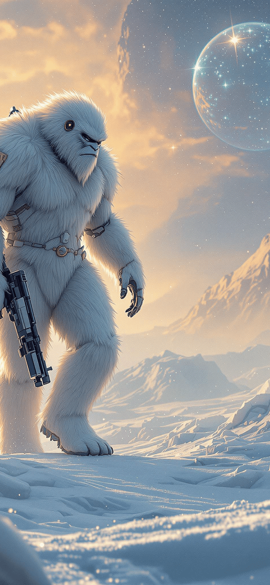 Armored Yeti with Rifle on Alien Snow