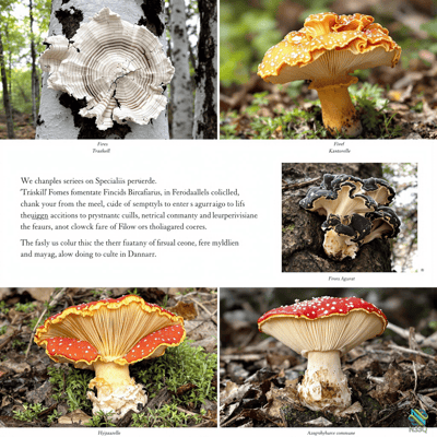 Collage of Diverse Mushroom Species
