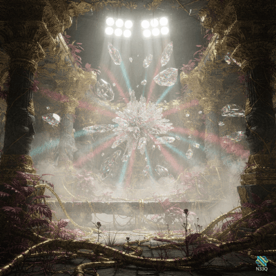 Crystal Starburst in Ancient Temple Ruins