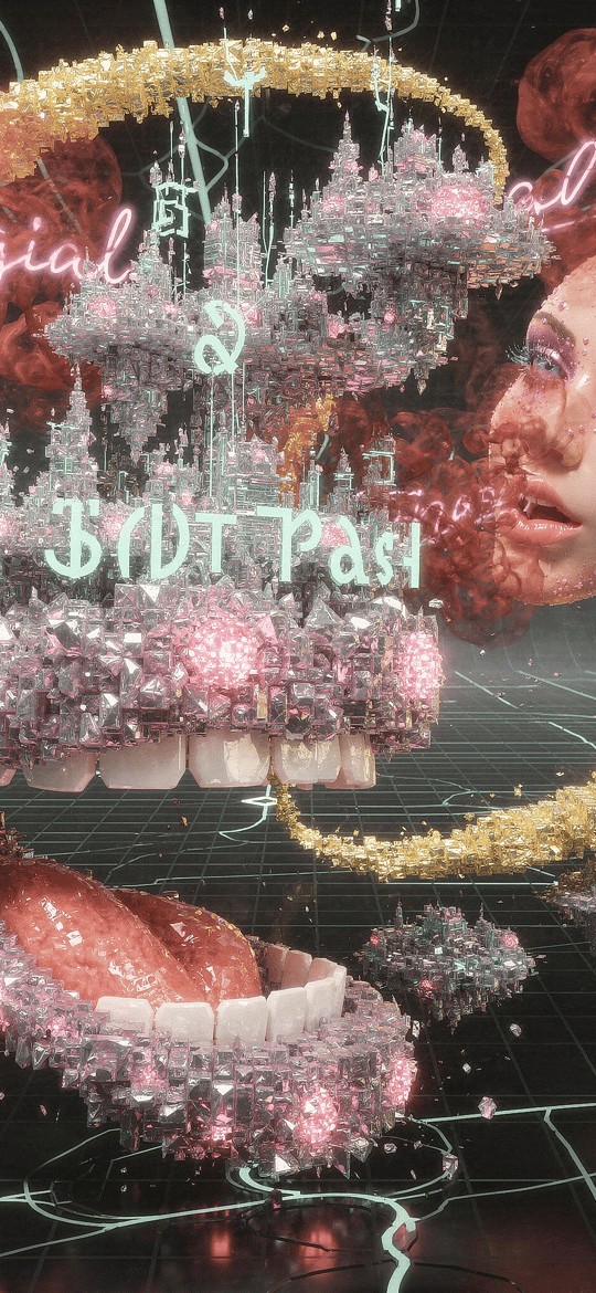 Crystal Castle Above Sparkling Open Mouth