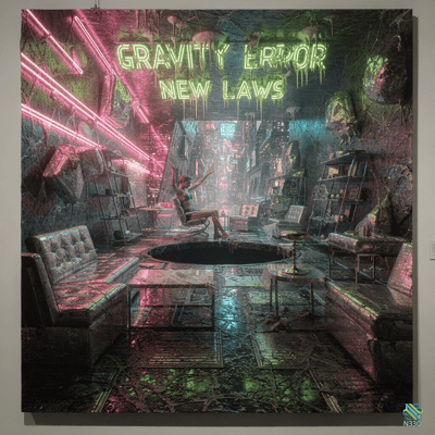 Woman Levitating in Neon Gravity Lounge