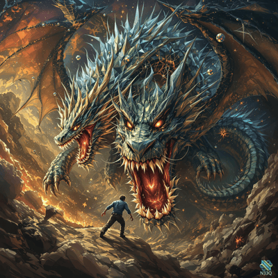 Crystal Dragon Roars at Lone Explorer