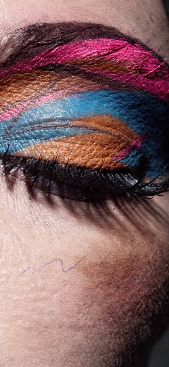 Vibrant Multicolored Eyeshadow Eye Close-Up