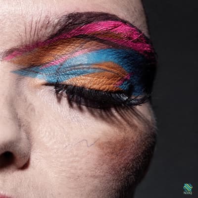 Vibrant Multicolored Eyeshadow Eye Close-Up