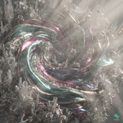 Iridescent Metallic Vortex in Crystal Spires