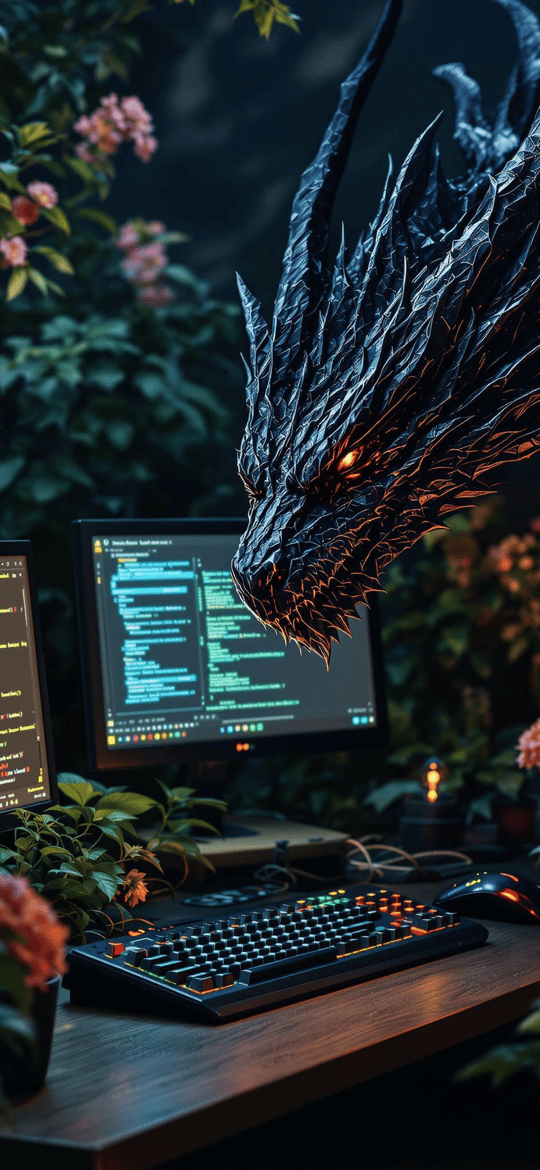 Dragon Examining Code on Dual Monitors