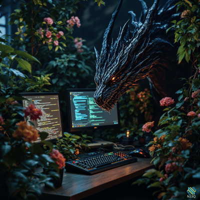 Dragon Examining Code on Dual Monitors