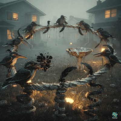 Crested Birds on Twisted Vine Circle
