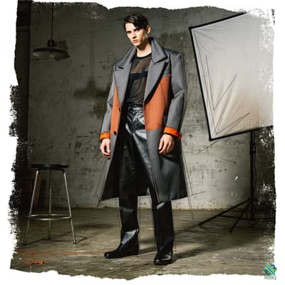 Man in Gray Orange Trench Coat