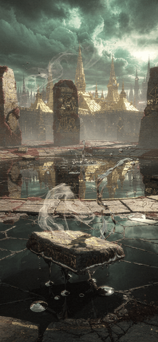 Ethereal Spirits Over Cracked Rune Pool