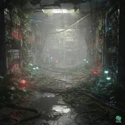 Abandoned Overgrown Server Room Flooded