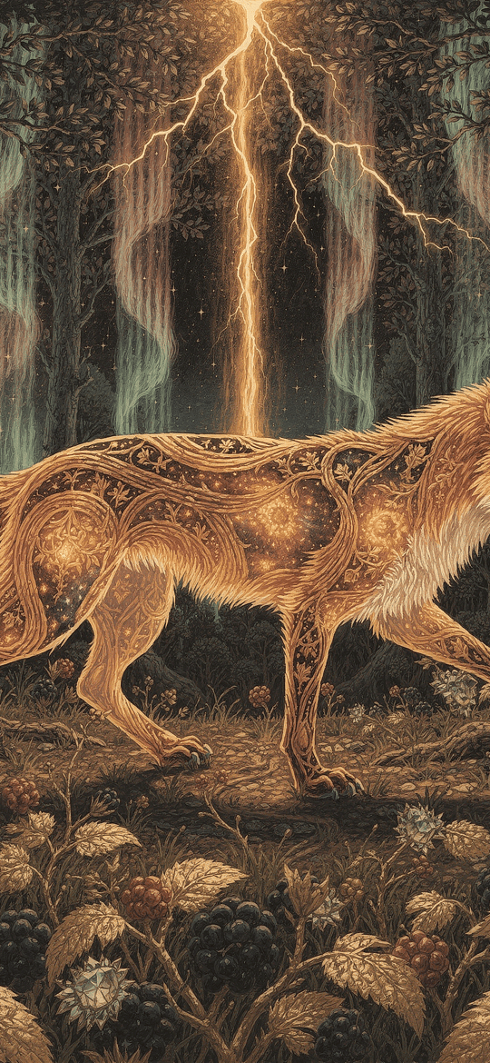 Cosmic Fox in Lightning Forest