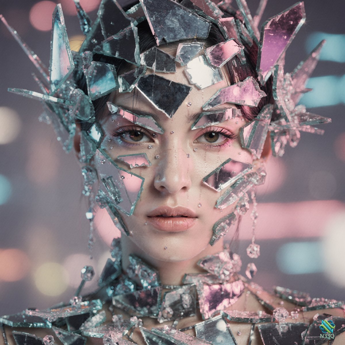 Woman with Shattered Glass Headdress
