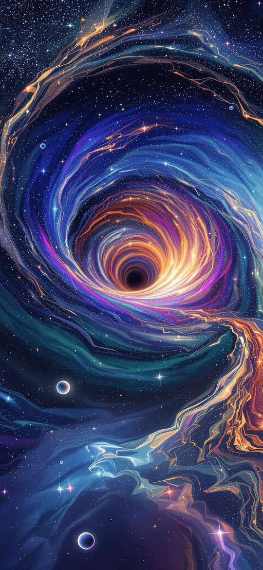 Vibrant Spiral Cosmic Vortex Nebula