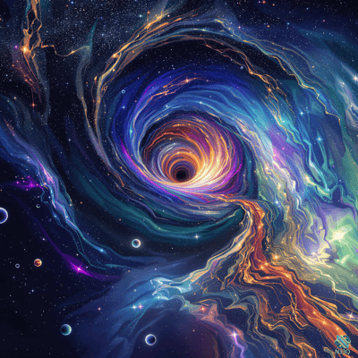 Vibrant Spiral Cosmic Vortex Nebula