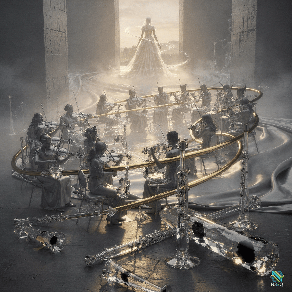 Glass Orchestra in Ancient Stone Ruins